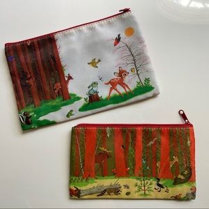 Bambi & Thumper (Disney) Vintage illustrations zippered pencil/makeup pouch!